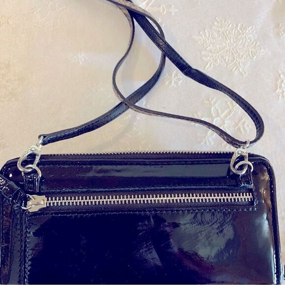 Brighton Wallet Crossbody Handbag Smooth & Patent Leather Snakeskin Print - Picture 7 of 9
